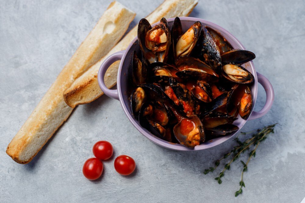 Мидии в соусе барбекю