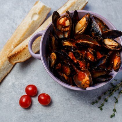 Мидии в соусе барбекю