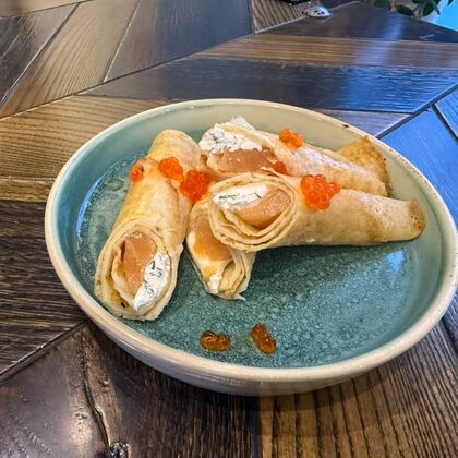 Блины с лососем