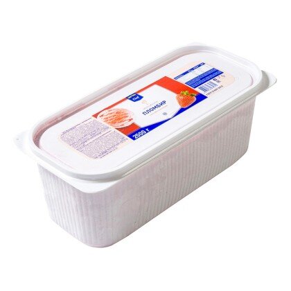 Мороженое Пломбир с кусочками клубники, 2.2 кг.