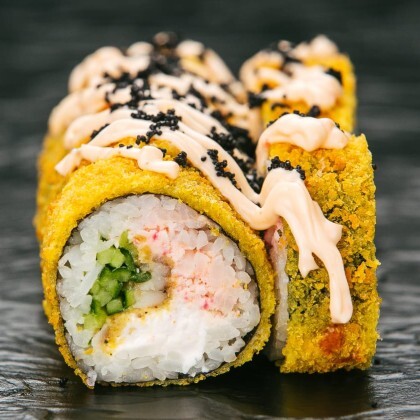 Ролл Жареный краб с тилапией (8шт)