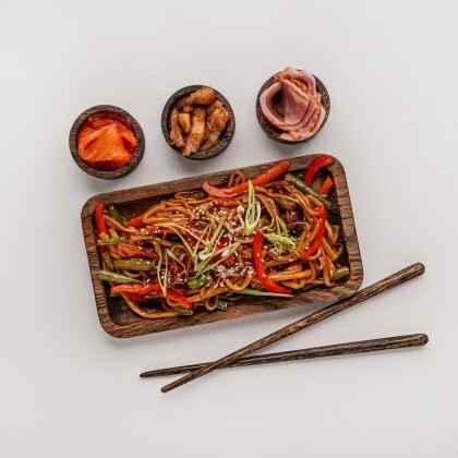 Удон+ овощи + соус