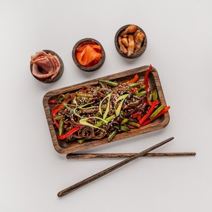 Соба+ овощи+ соус