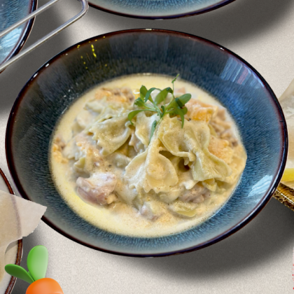 Бантики с курочкой и сыром