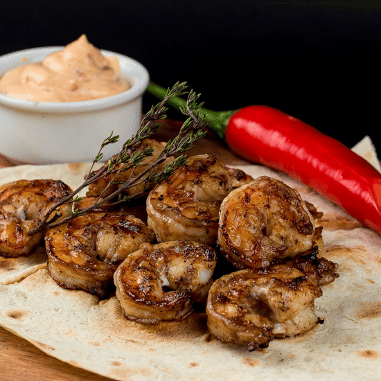 Шашлык из креветок