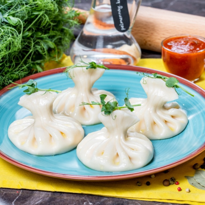 Хинкали с морепродуктами 1 шт