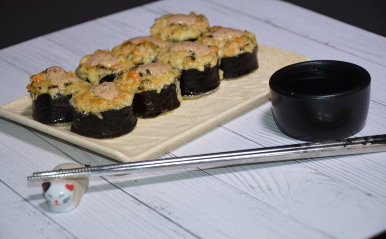 Лосось с мидиями