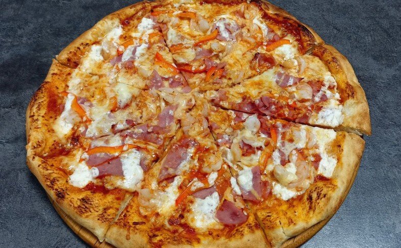 Ветчина и креветки