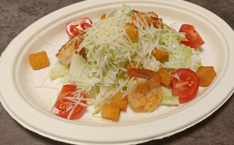 Салат "Цезарь" с креветками