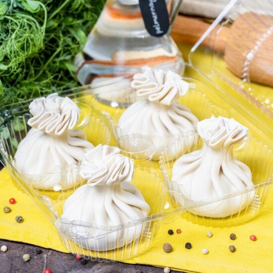 Хинкали с крабом (в сливках)