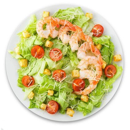 Цезарь с тигровыми креветками