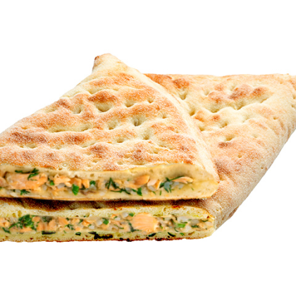 Пирог с лососем и рисом