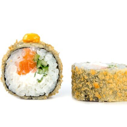 Жареный с лососем