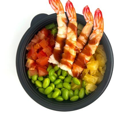 Поке с креветками терияки