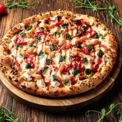 Пицца Креветка на сливочном соусе