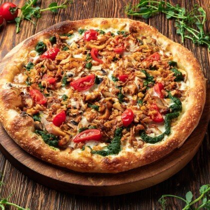 Пицца куриная с грибами