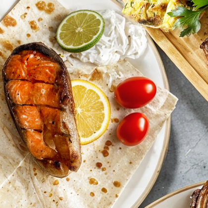 Стейк из форели-гриль с соусом Тар-Тар