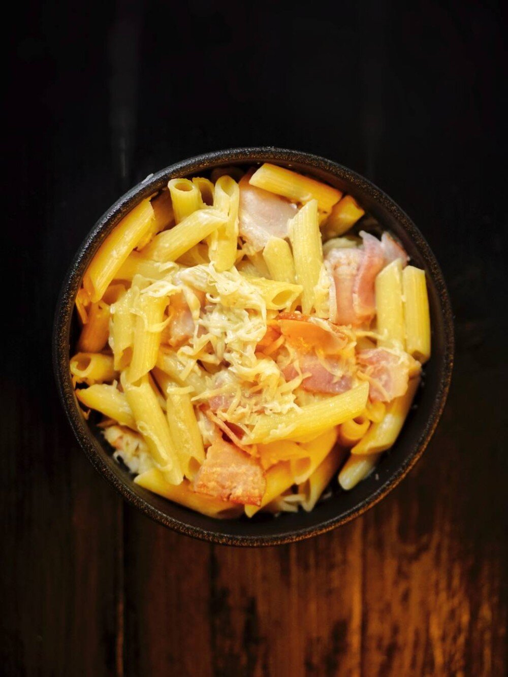 Макароны с беконом