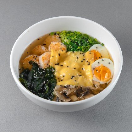 Рамен с тигровой креветкой