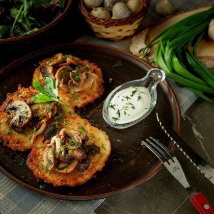 Драники с грибочками