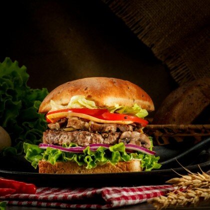 Тамбургер с говядиной и грибами