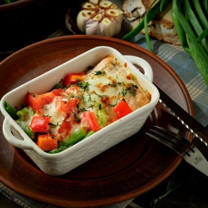 Горбуша с овощами