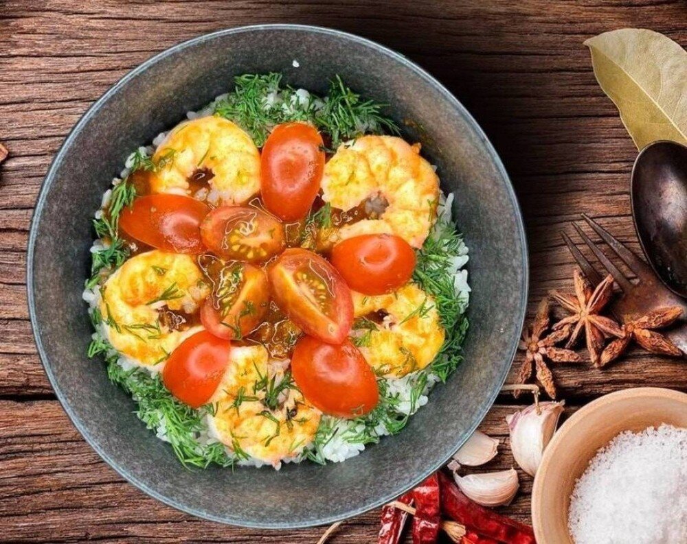 Рис с креветками том ям