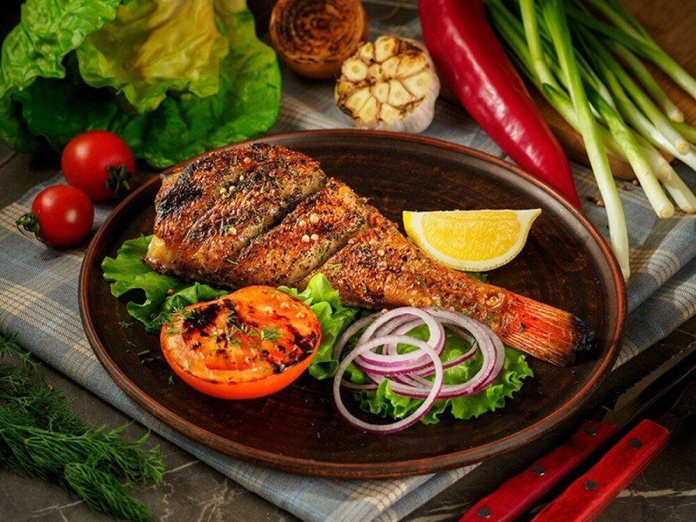 Окунь на гриле 170/10/40/30 гр.