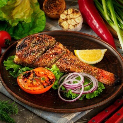 Окунь на гриле 170/10/40/30 гр.