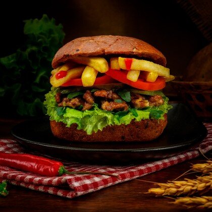 Тамбургер "МясоRoob" с картофелем фри