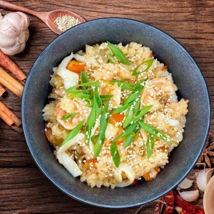 Рис с морепродуктами