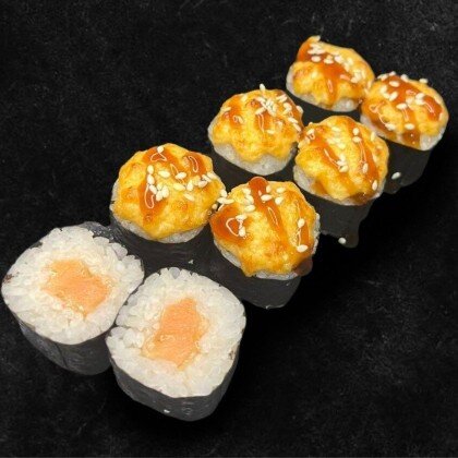 Маки запеченные с лососем 8 шт