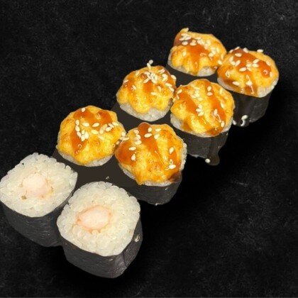 Маки запеченные с креветкой 8 шт