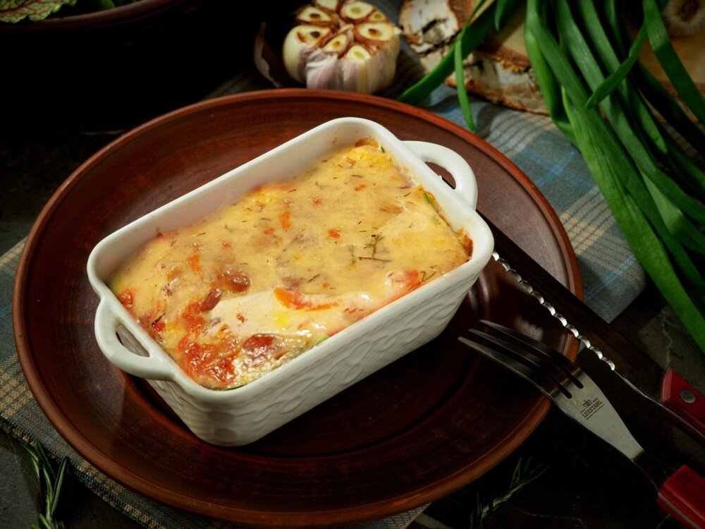 Треска под овощами