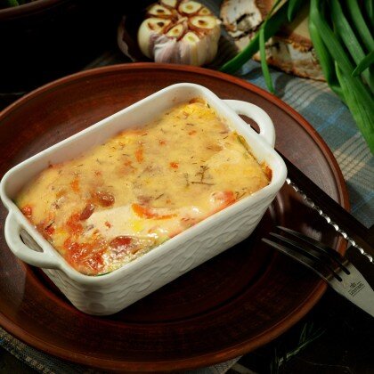 Треска под овощами