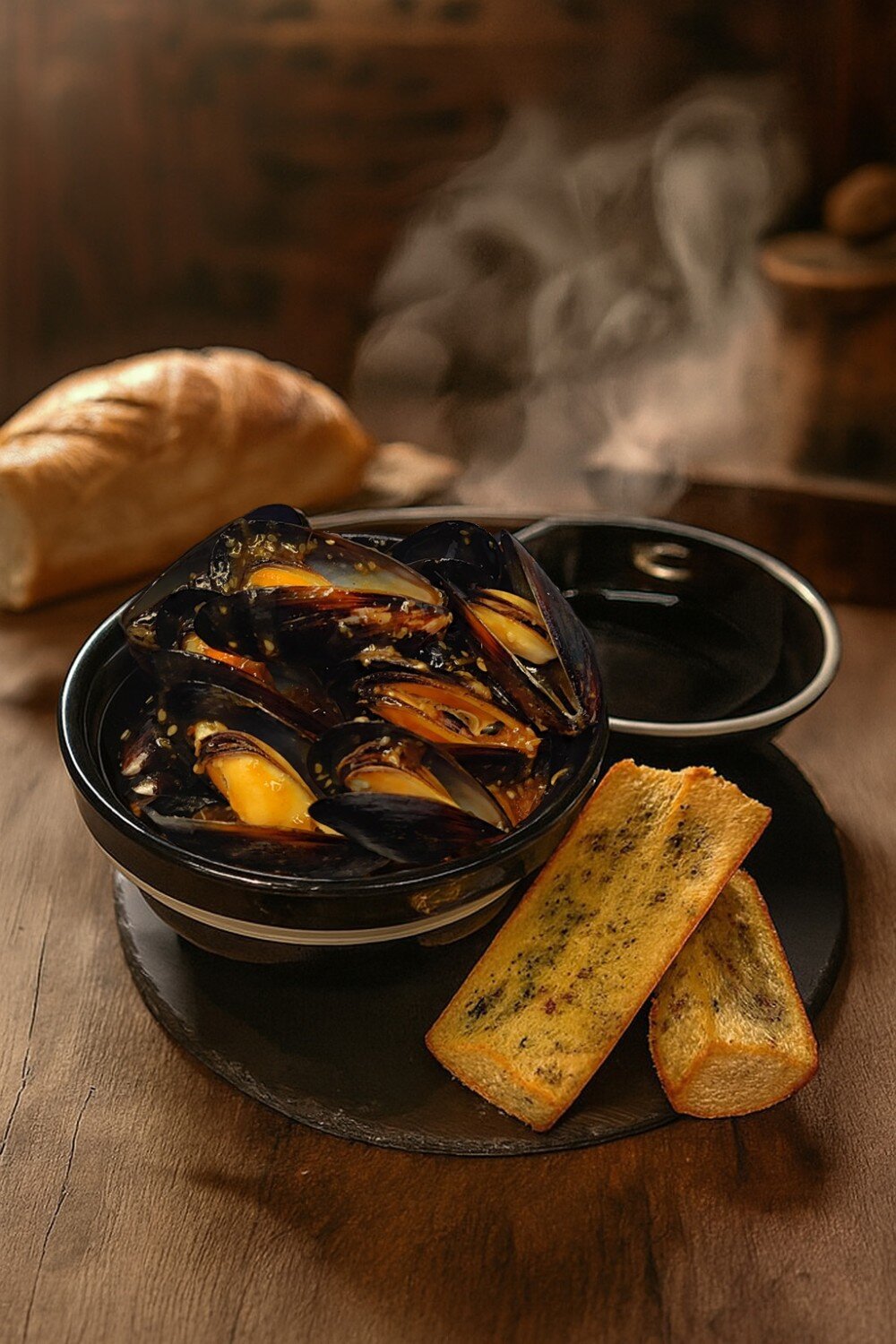 Мидии в имбирном соусе 330/50гр.