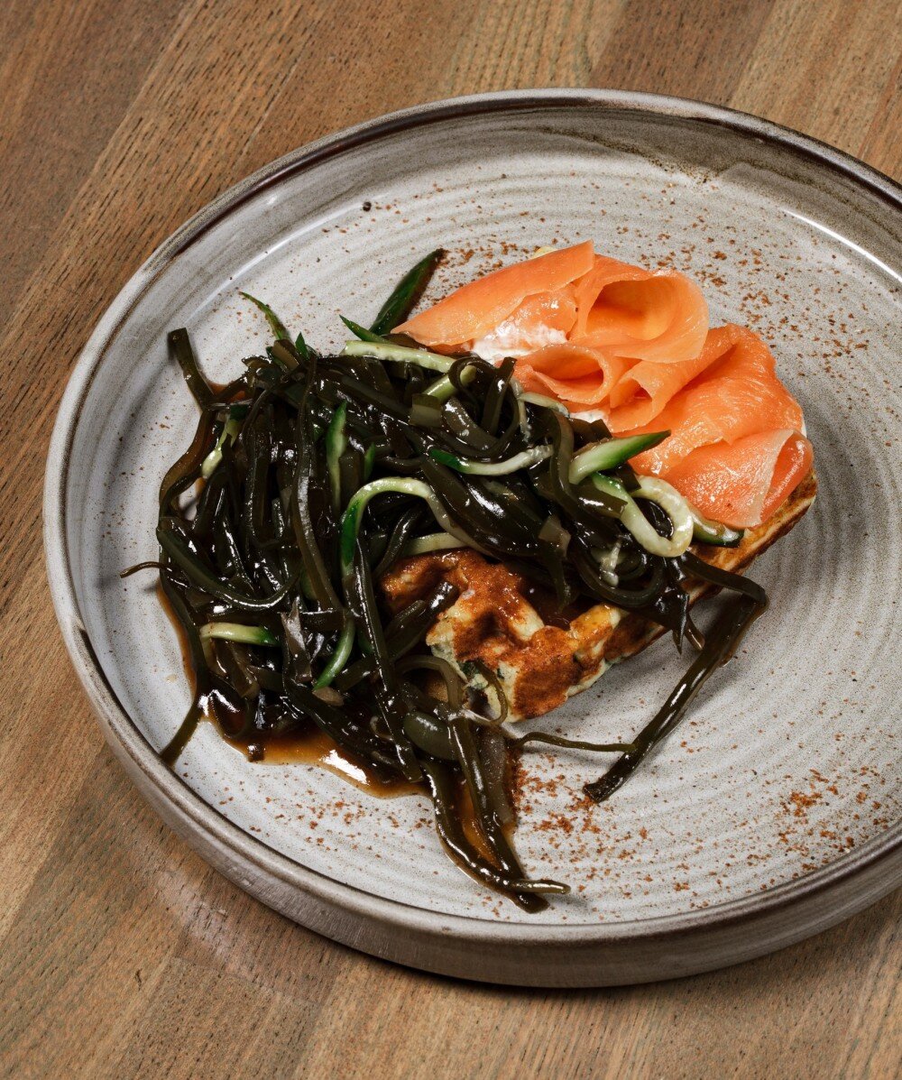 Творожная вафля с капустой