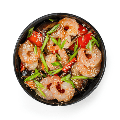 WOK с креветками в  кокосовом соусе