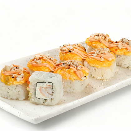 Запеченный с креветкой и чеддером