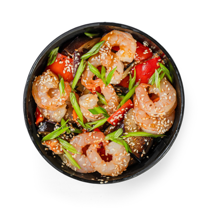 WOK с креветками в  кокосовом соусе