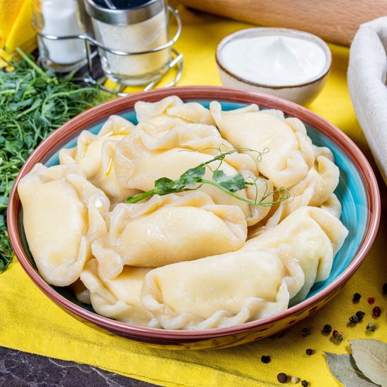 Вареники с говядиной и папоротником