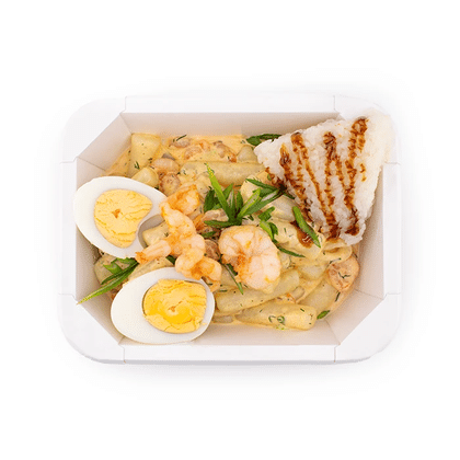 Ток-Поке Сливочный с креветками и кальмаром