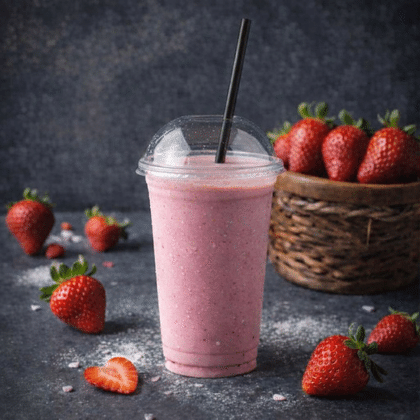 Клубничный молочный коктейль