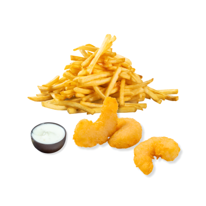 Комбо Креветки, картофель фри + соус