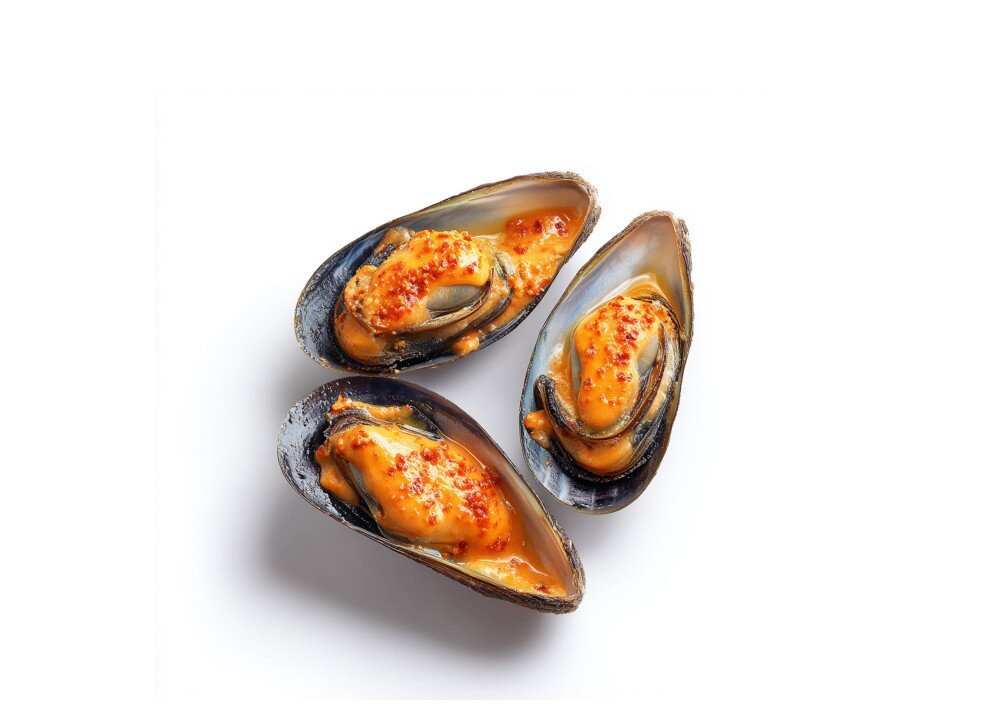 Мидии  под соусом спайси