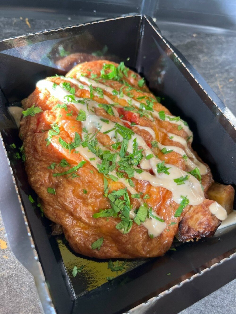 Мясо по-французски с печеными овощами