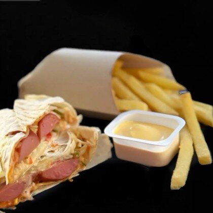 Хот-дог комбо, с двойным хот-догом в лаваше