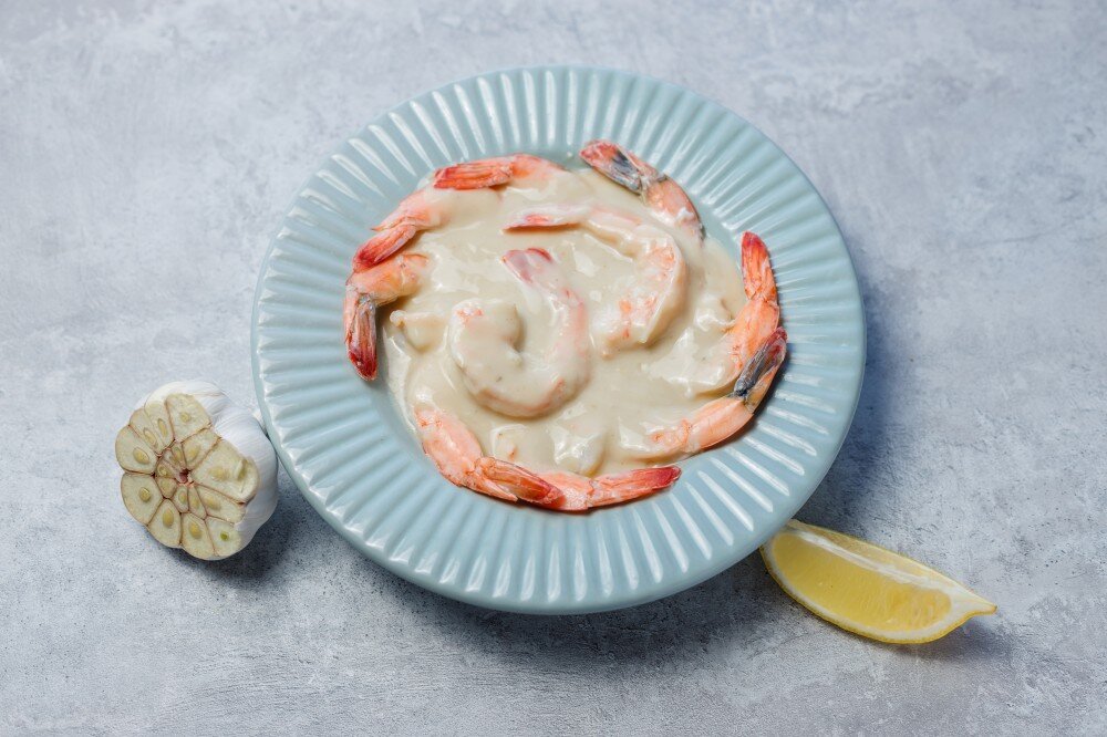 Креветки в сливочно-чесночном соусе