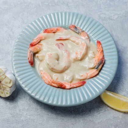 Креветки в сливочно-чесночном соусе