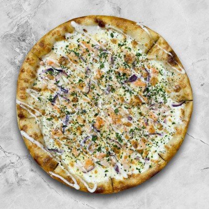 Пицца «Лосось и креветки»